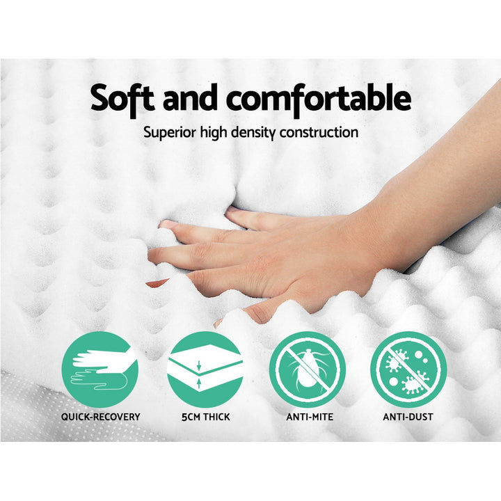 Egg Crate Foam Mattress Topper Protector Underlay - Double Homecoze