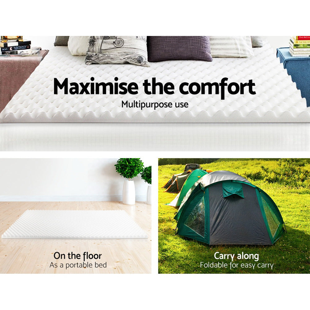 Egg Crate Foam Mattress Topper Protector Underlay - Queen Homecoze