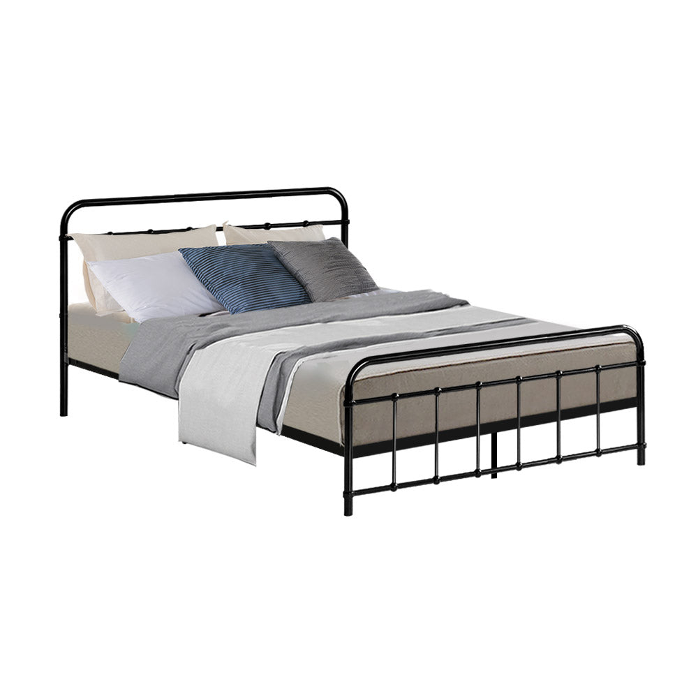 Leo Double Metal Bed Frame - Black Homecoze