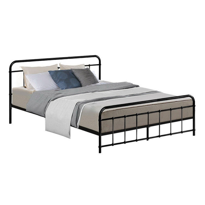 Leo Queen Metal Bed Frame - Black Homecoze