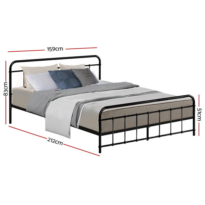 Leo Queen Metal Bed Frame - Black Homecoze