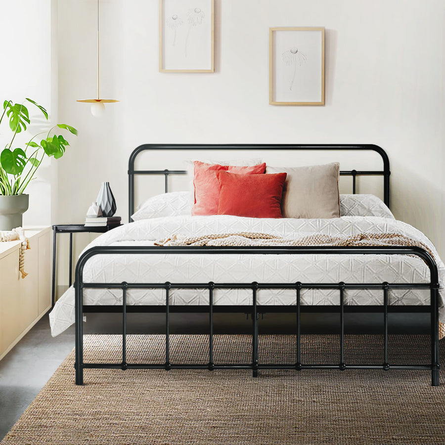 Leo Queen Metal Bed Frame - Black Homecoze