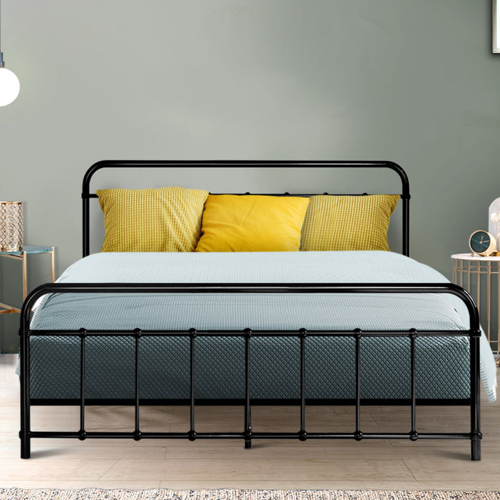 Leo Queen Metal Bed Frame - Black Homecoze