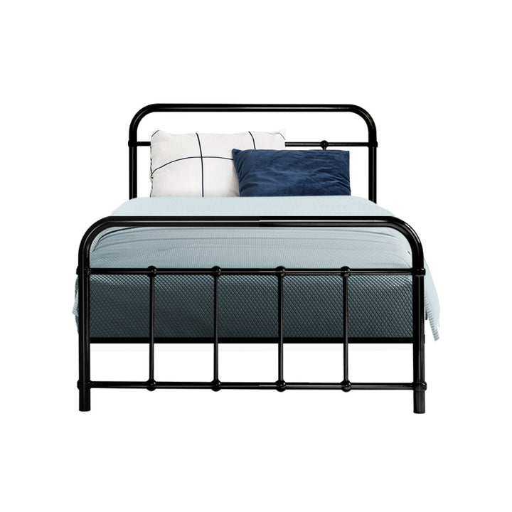 Leo Single Metal Bed Frame - Black Homecoze