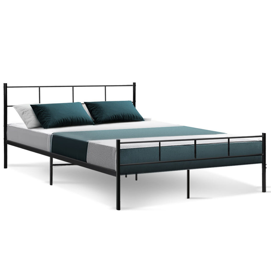 Sol Queen Size Metal Bed Frame - Black Homecoze
