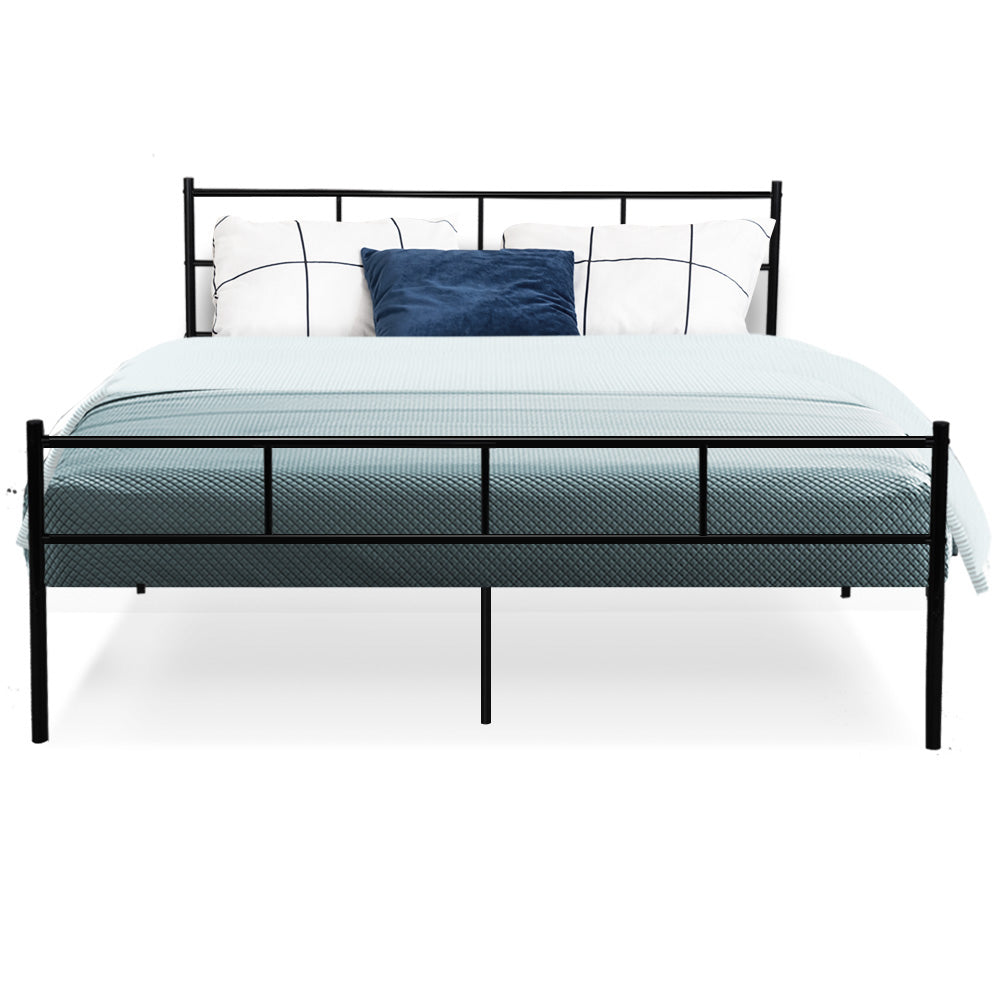 Sol Queen Size Metal Bed Frame - Black Homecoze
