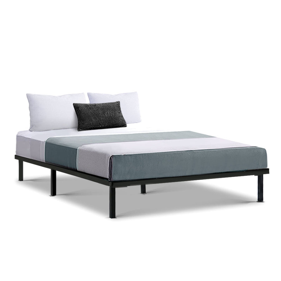 Double Size Metal Bed Frame Simple & Compact Series - Black Homecoze