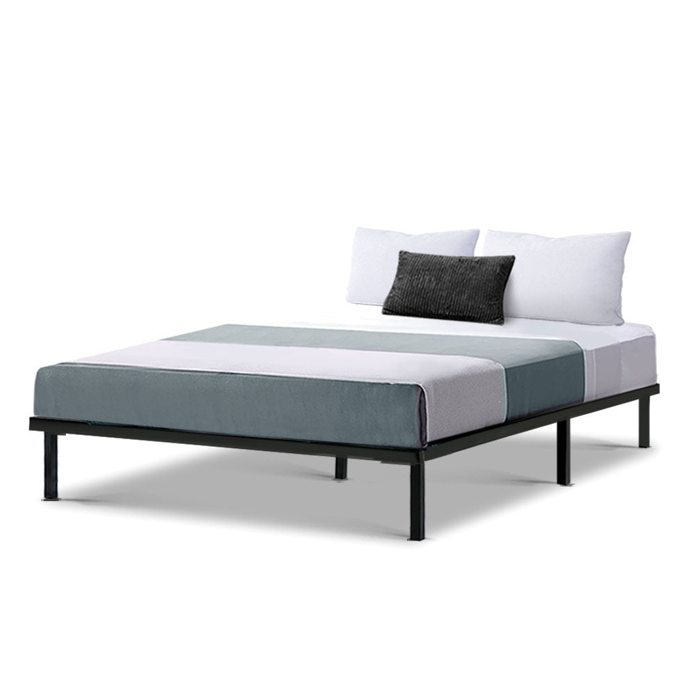 Double Size Metal Bed Frame Simple & Compact Series - Black Homecoze
