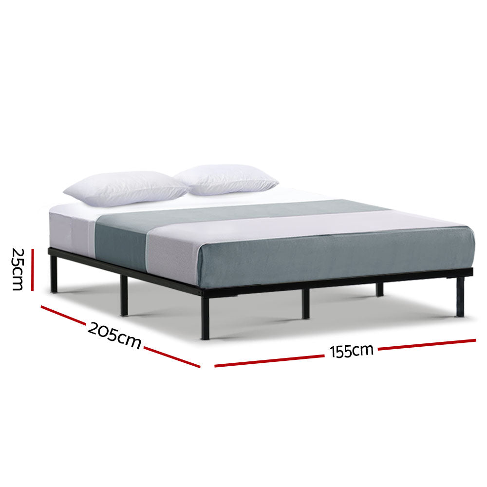 Queen Size Metal Bed Frame Simple & Compact Series - Black Homecoze