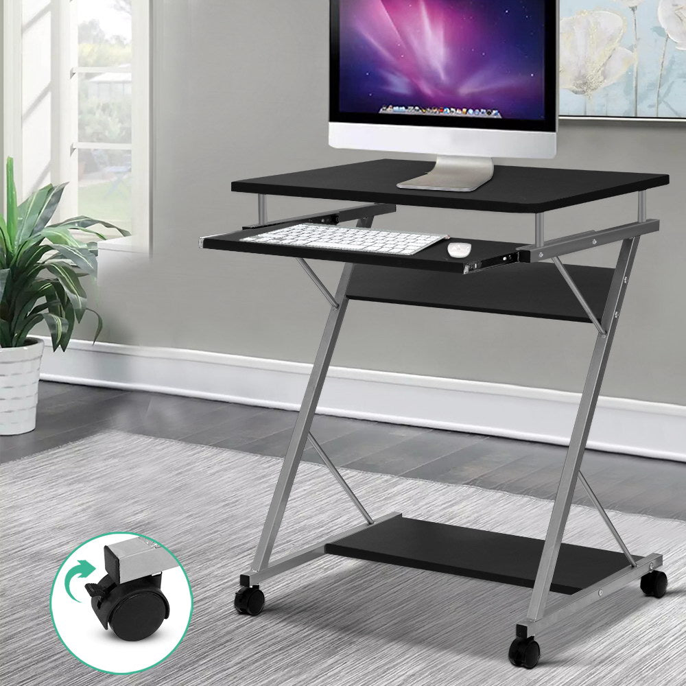 Metal Pull Out Table Desk - Black Homecoze
