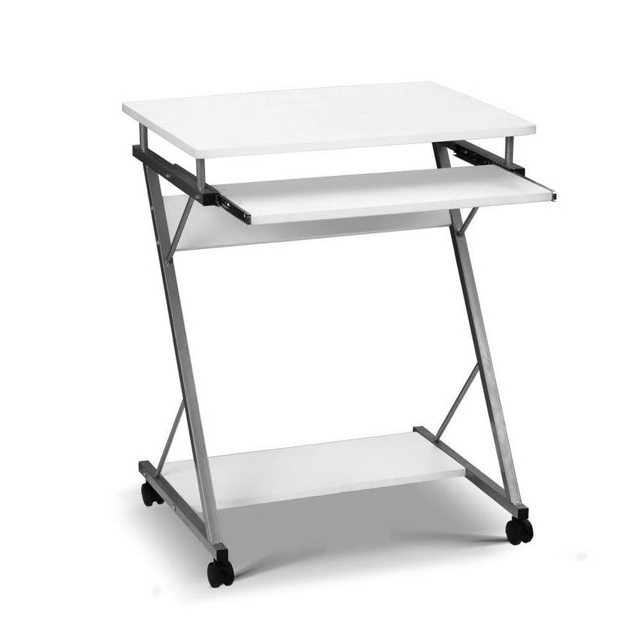 Metal Pull Out Table Desk - White Homecoze