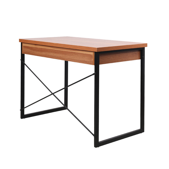 Metal Desk with Drawer - Walnut Homecoze
