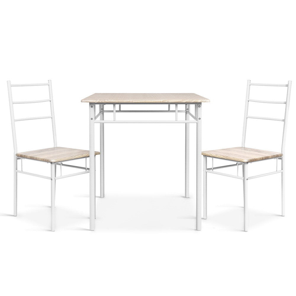 Retro Petite Coastal Chic 3 Piece Dining Set - Natural - Homecoze