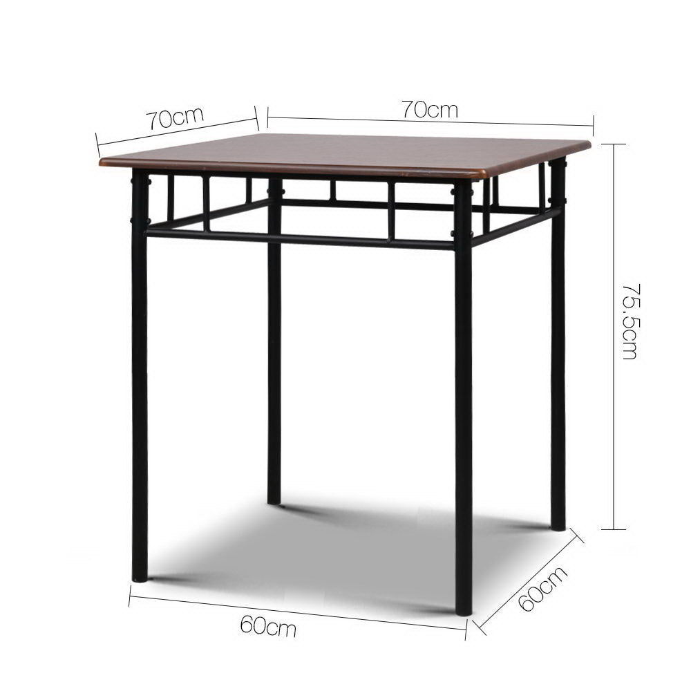 Retro Petite 3 Piece Dining Set - Walnut & Black - Homecoze