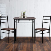 Retro Petite 3 Piece Dining Set - Walnut & Black - Homecoze