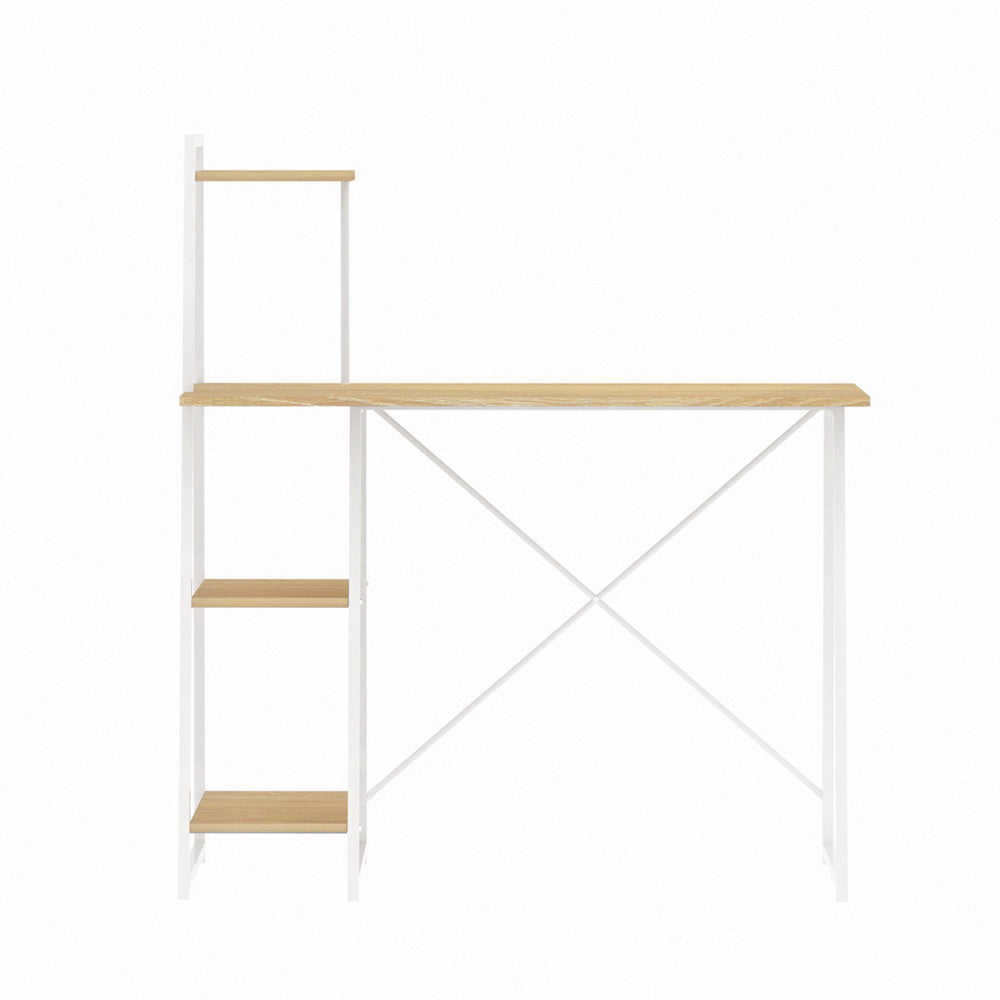 Sleek Modern Computer Study Desk Laptop Table with Storage Shelf Homecoze