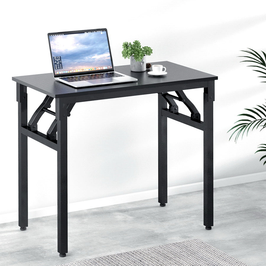 Compact Foldable Computer Desk Laptop Table For Study or Home Office Black Homecoze