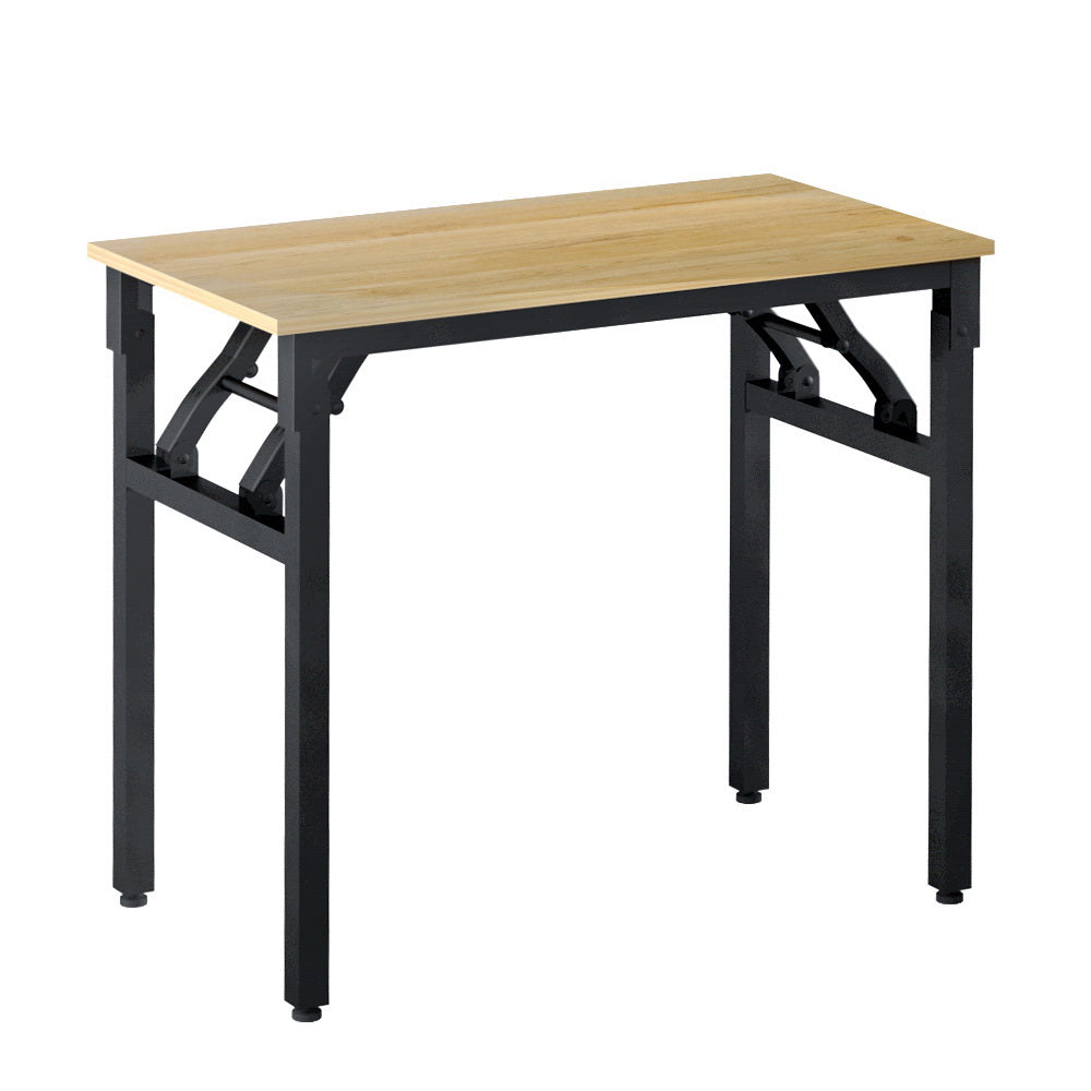 Compact Foldable Computer Desk Laptop Table For Study or Home Office Oak Homecoze