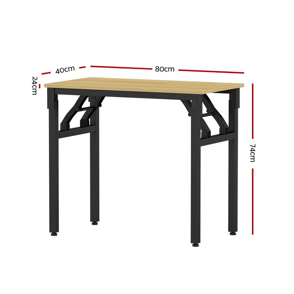 Compact Foldable Computer Desk Laptop Table For Study or Home Office Oak Homecoze