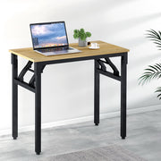 Compact Foldable Computer Desk Laptop Table For Study or Home Office Oak Homecoze