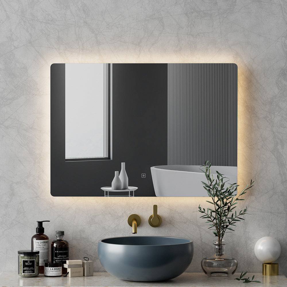 Anti-fog Wall Mirror with LED Back-lighting for Bathroom - 70 x 50cm