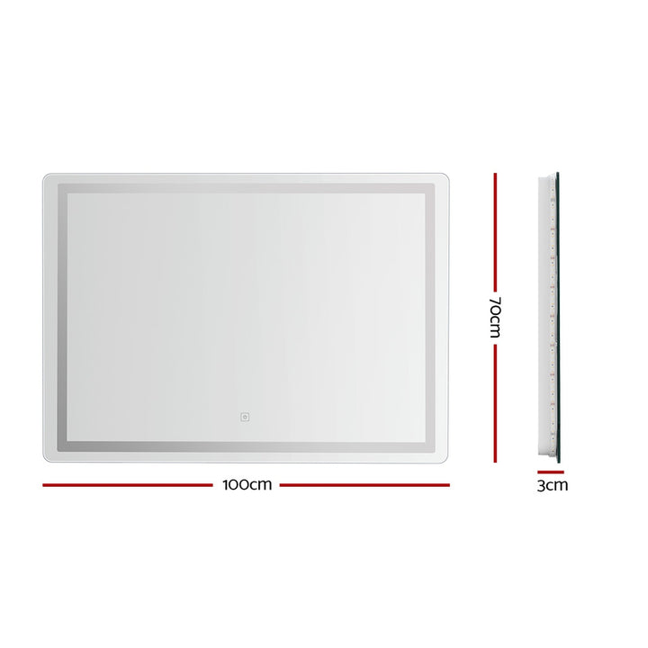 Anti-fog Hollywood Wall Mirror with LED Light Strip for Bathroom - 100 x 70cm