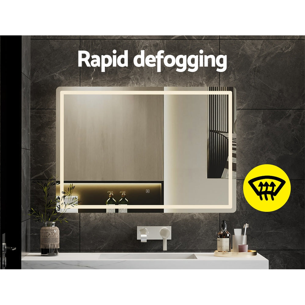 Anti-fog Hollywood Wall Mirror with LED Light Strip for Bathroom - 100 x 70cm - Homecoze