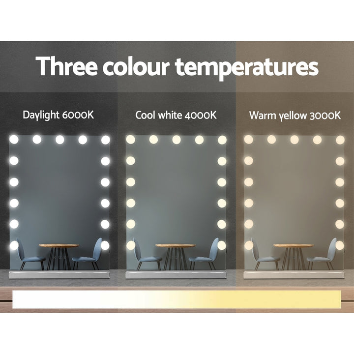 Frameless Hollywood Make Up Mirror with 15 LED Light Bulbs - 43 x 61cm Homecoze