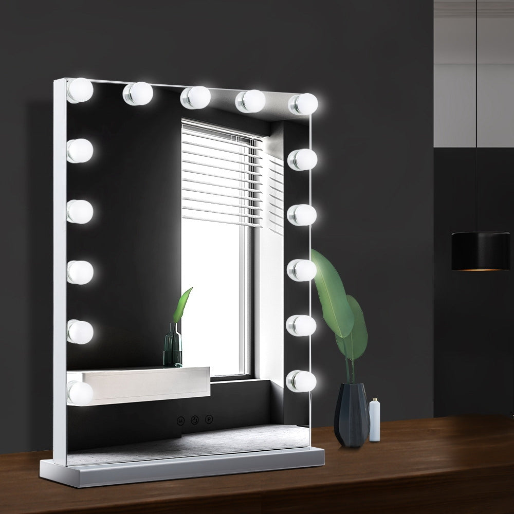 Frameless Hollywood Make Up Mirror with 15 LED Light Bulbs - 43 x 61cm Homecoze
