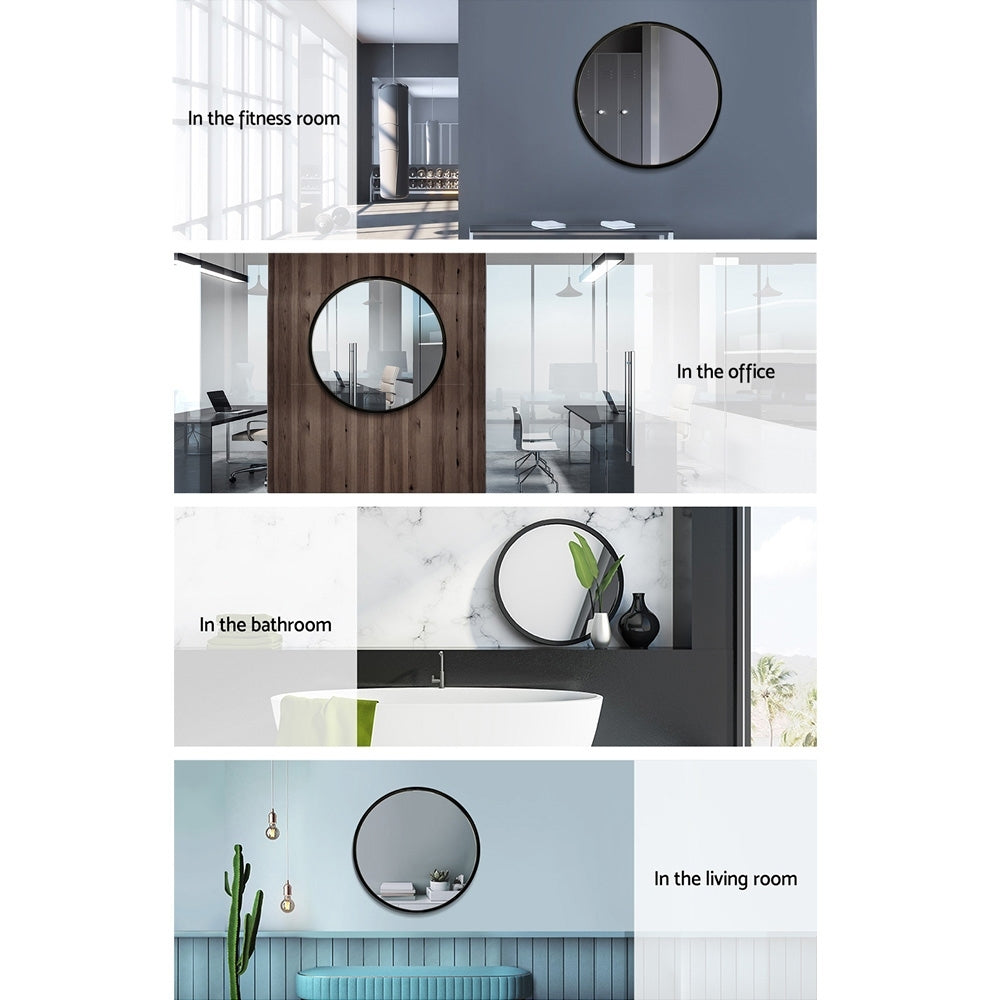 50cm Round Frameless Wall Mirror Bathroom Makeup Mirror Homecoze