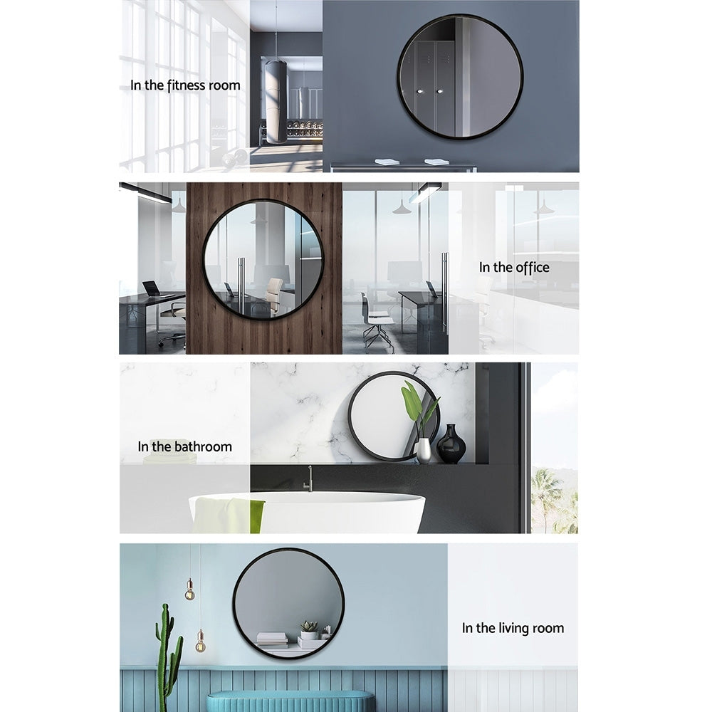 70cm Round Frameless Wall Mirror Bathroom Makeup Mirror Homecoze