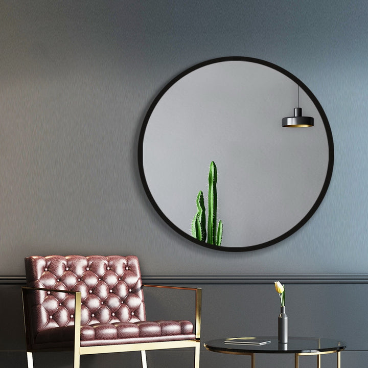 70cm Round Frameless Wall Mirror Bathroom Makeup Mirror Homecoze