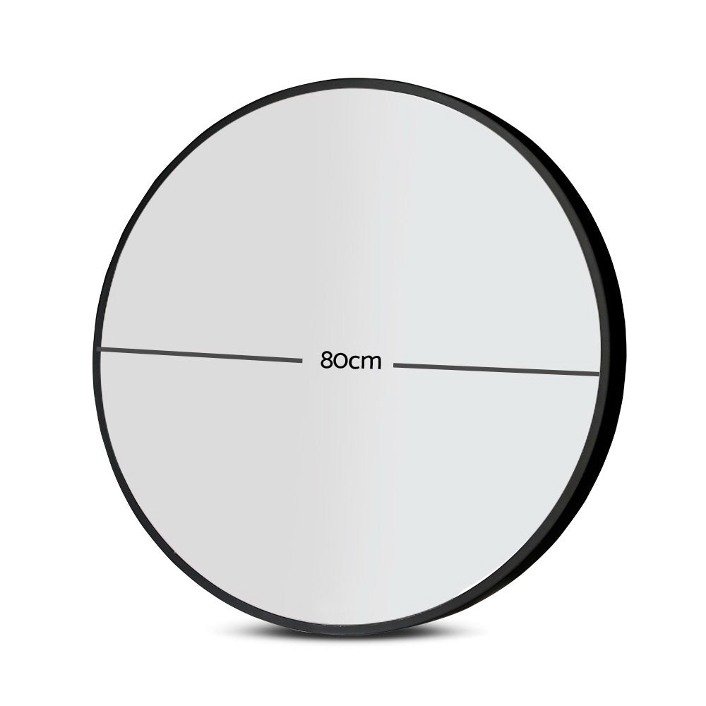80cm Round Frameless Wall Mirror Bathroom Makeup Mirror Homecoze