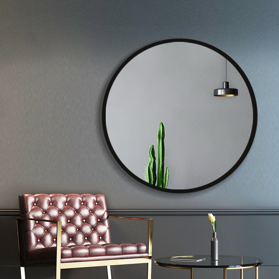 80cm Round Frameless Wall Mirror Bathroom Makeup Mirror Homecoze