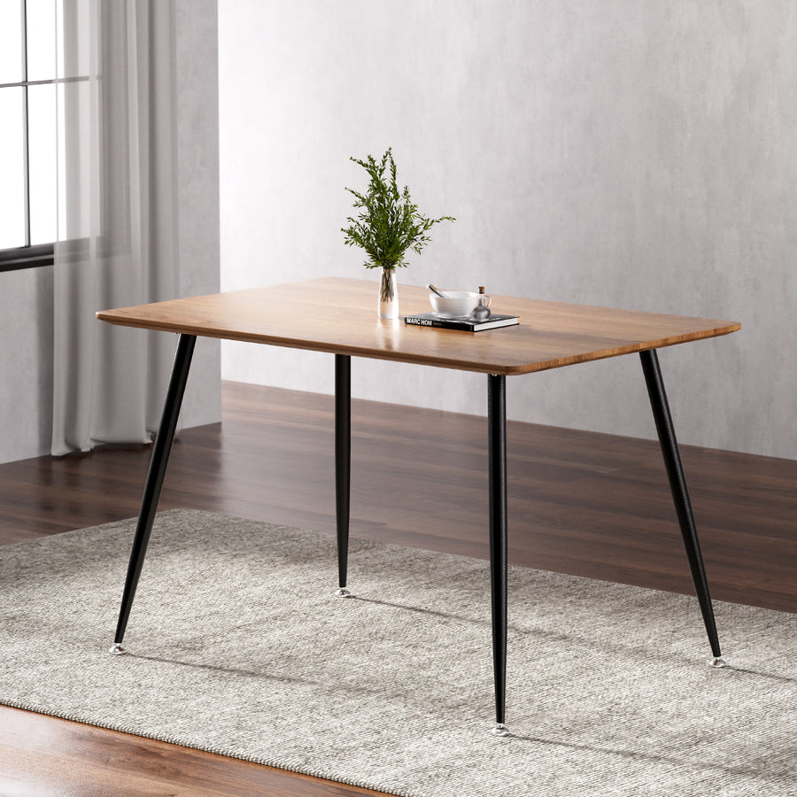 Petite Modern Wooden Dining Table 4 Seater Cafe Style - 120cm Homecoze