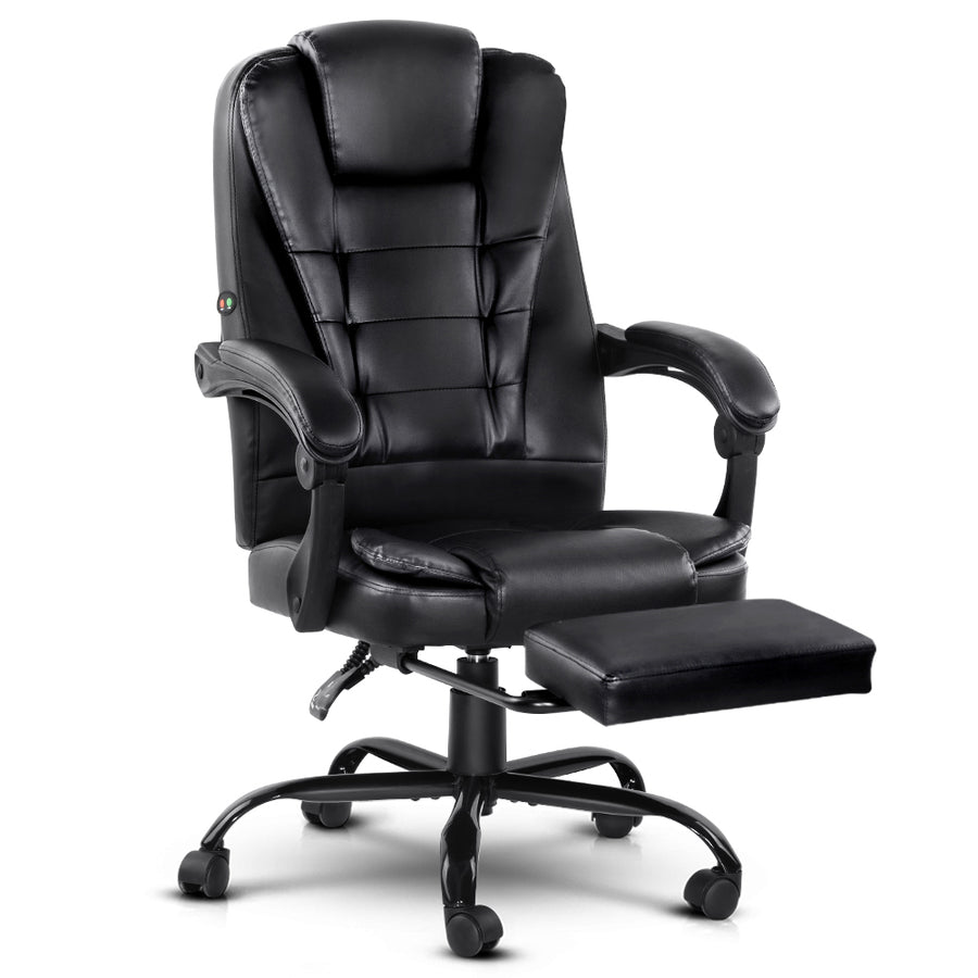 Massage Office Chair with Footrest - Black Homecoze