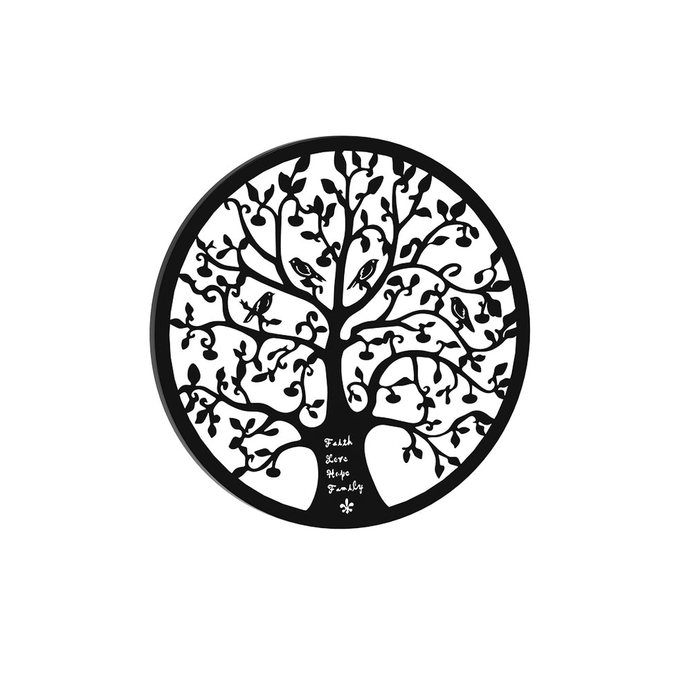 Black Tree of Life Wall Art Hanging Metal Sculpture Garden 60cm - Homecoze