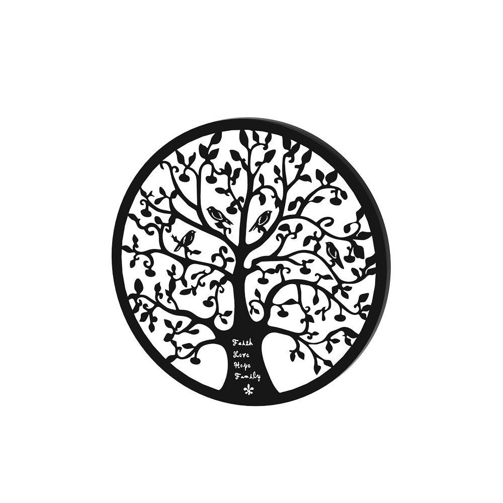 Black Tree of Life Wall Art Hanging Metal Sculpture Garden 60cm - Homecoze