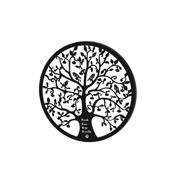 Black Tree of Life Wall Art Hanging Metal Sculpture Garden 60cm