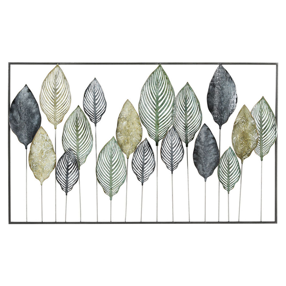 Tree of Life Inspired Metallic Coloured Metal Leaf Wall Art Hanging - 100cm x 60cm Homecoze