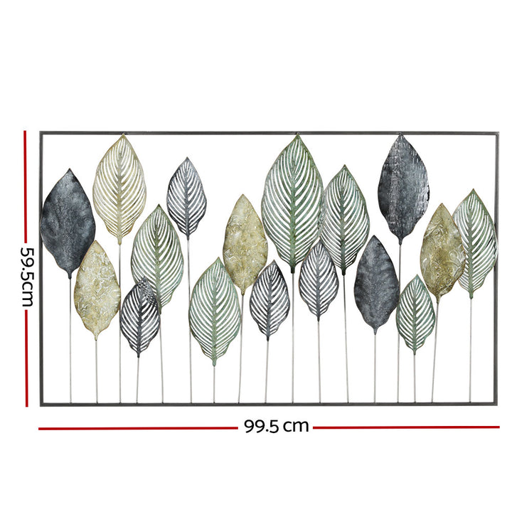 Tree of Life Inspired Metallic Coloured Metal Leaf Wall Art Hanging - 100cm x 60cm Homecoze