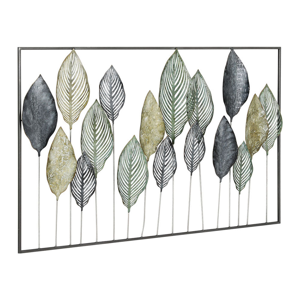 Tree of Life Inspired Metallic Coloured Metal Leaf Wall Art Hanging - 100cm x 60cm Homecoze