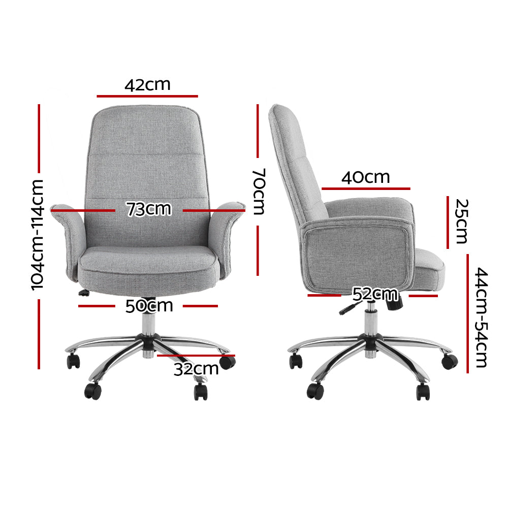 Fabric Office Desk Chair - Grey - Homecoze