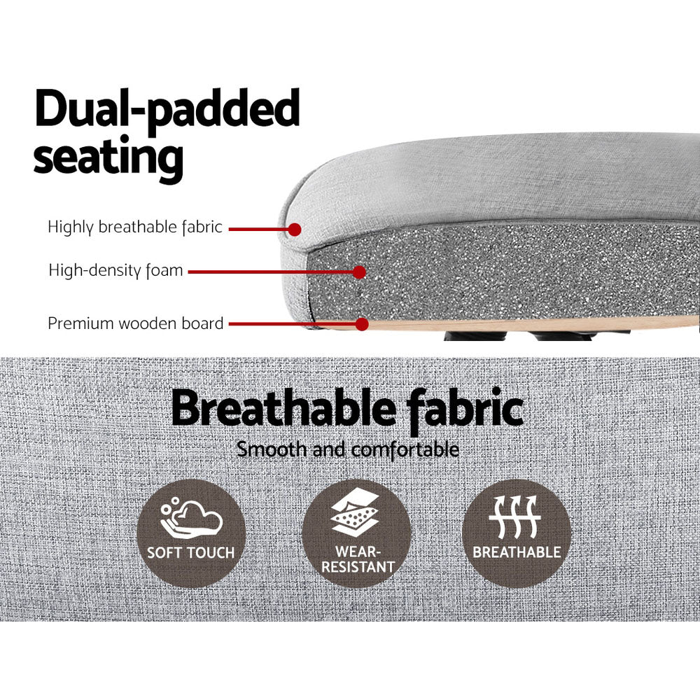 Fabric Office Desk Chair - Grey - Homecoze