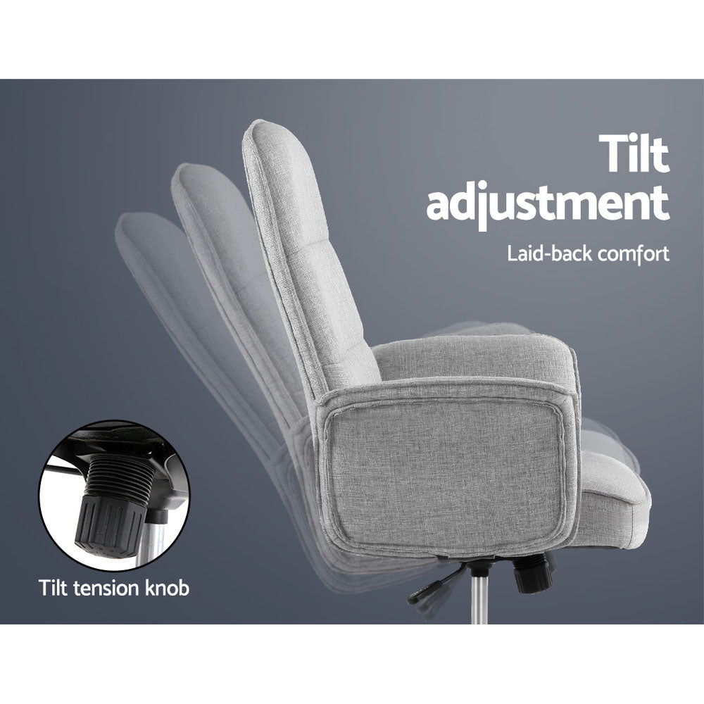 Fabric Office Desk Chair - Grey - Homecoze