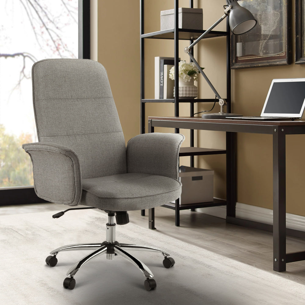 Fabric Office Desk Chair - Grey - Homecoze