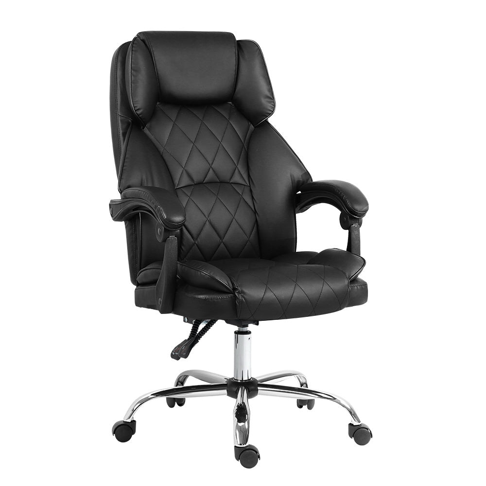 Executive High Back PU Leather Office Chair with Recline - Black Homecoze