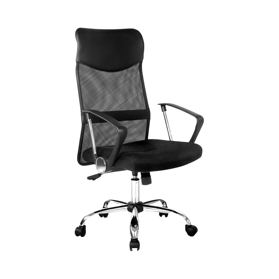 PU Leather Mesh High Back Office Chair - Black Homecoze