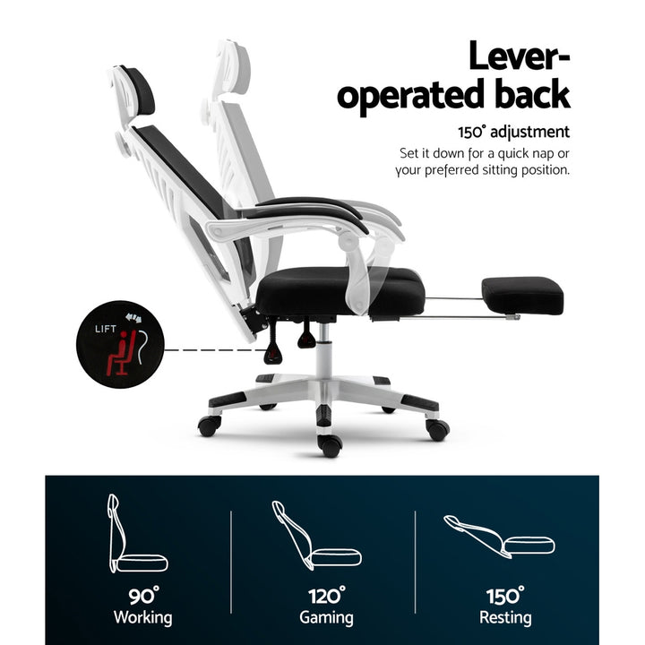 Premium Matrix Mesh Gaming Office Chair - Black & White Homecoze