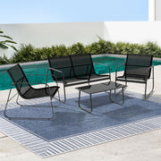 4PC Textilene Outdoor Patio Table & Chair Set - Black Homecoze